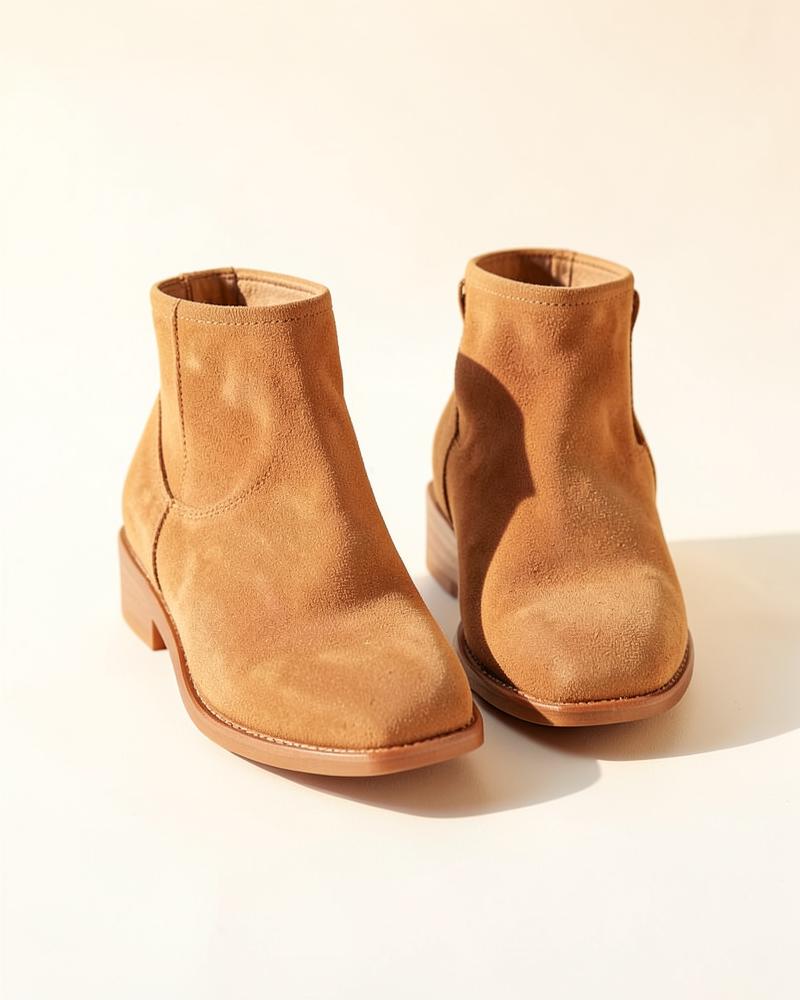 Tan suede ankle boots