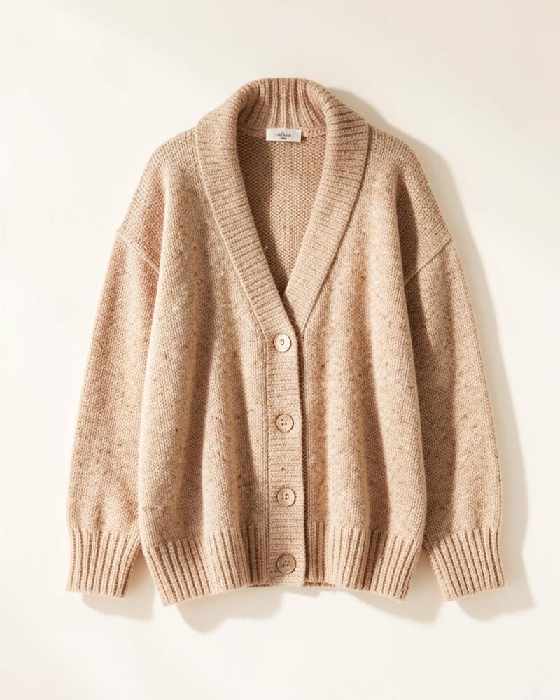 Oatmeal soft knit cardigan